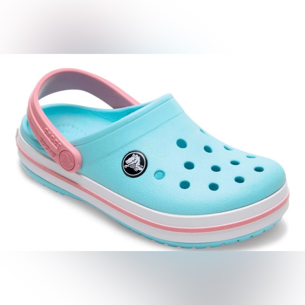 Crocs Kids' Aqua and Pink Clogs Sz J1